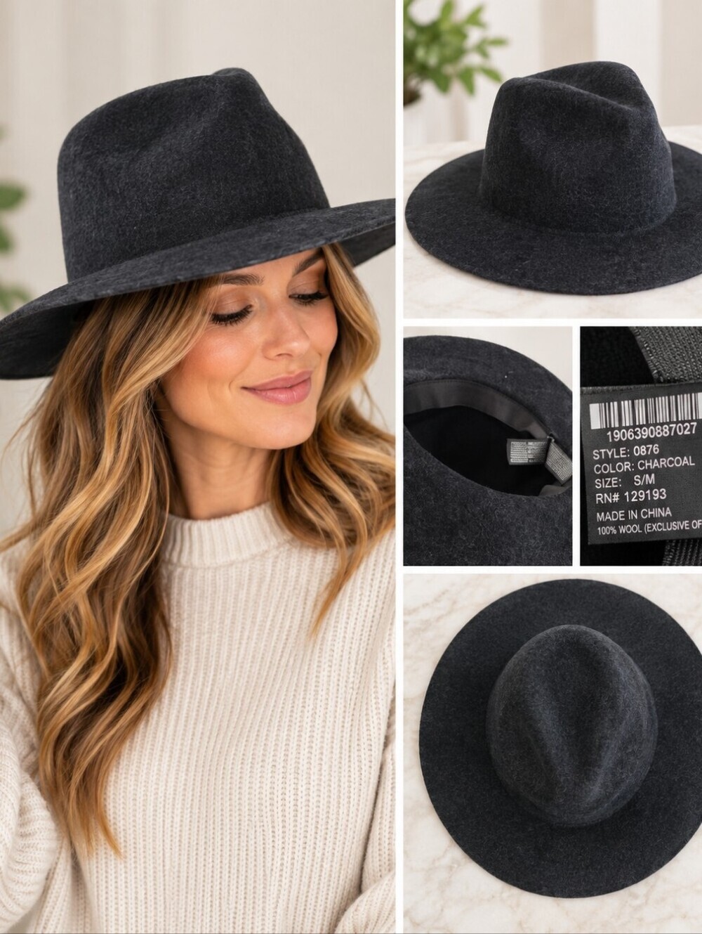 NEW Zara Charcoal Gray Hat